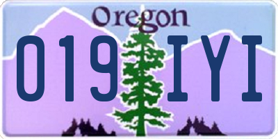 OR license plate 019IYI