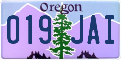 OR license plate 019JAI