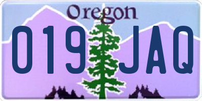 OR license plate 019JAQ