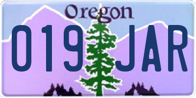 OR license plate 019JAR