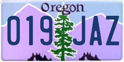 OR license plate 019JAZ