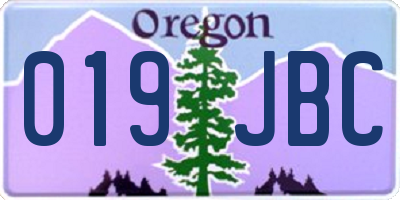 OR license plate 019JBC