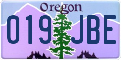 OR license plate 019JBE