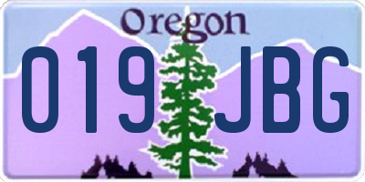 OR license plate 019JBG
