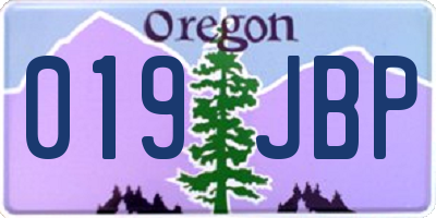 OR license plate 019JBP
