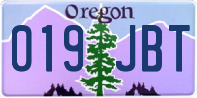 OR license plate 019JBT