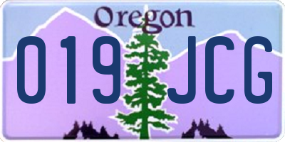 OR license plate 019JCG