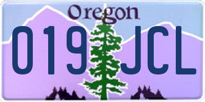 OR license plate 019JCL