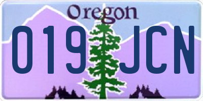 OR license plate 019JCN