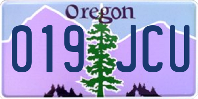 OR license plate 019JCU