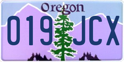 OR license plate 019JCX