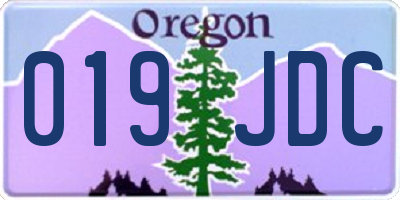 OR license plate 019JDC