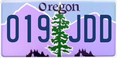 OR license plate 019JDD