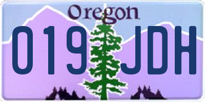 OR license plate 019JDH