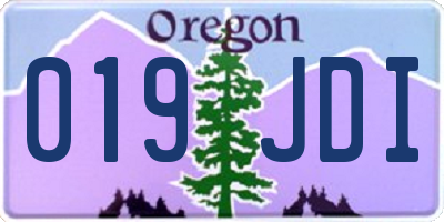 OR license plate 019JDI