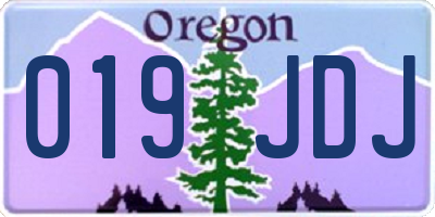OR license plate 019JDJ