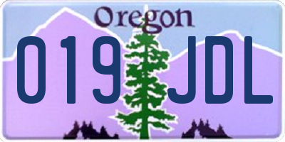 OR license plate 019JDL