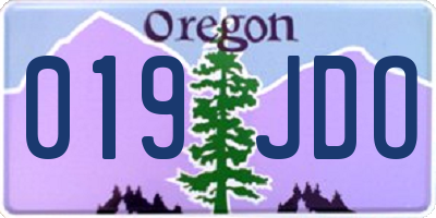 OR license plate 019JDO