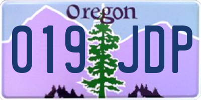 OR license plate 019JDP