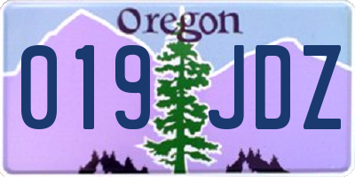 OR license plate 019JDZ