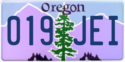 OR license plate 019JEI