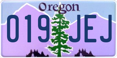 OR license plate 019JEJ