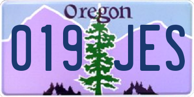 OR license plate 019JES