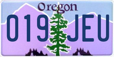 OR license plate 019JEU