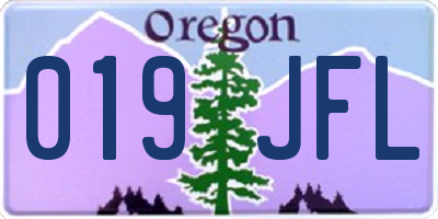 OR license plate 019JFL