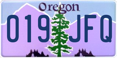 OR license plate 019JFQ