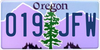 OR license plate 019JFW