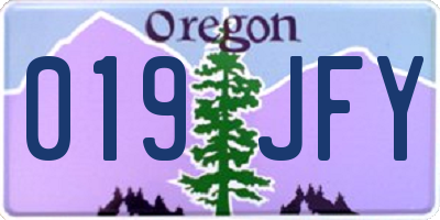 OR license plate 019JFY