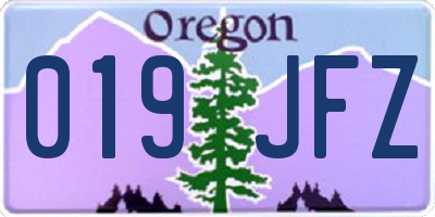 OR license plate 019JFZ