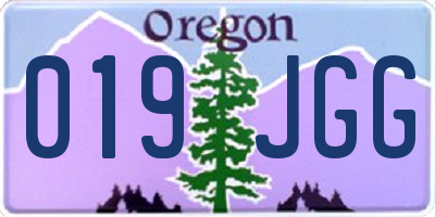 OR license plate 019JGG