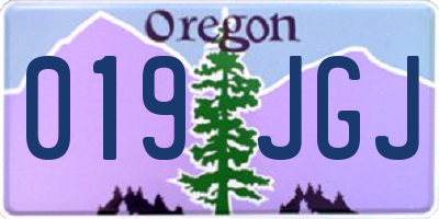 OR license plate 019JGJ
