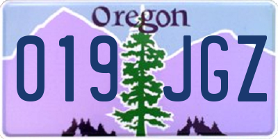 OR license plate 019JGZ