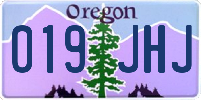 OR license plate 019JHJ