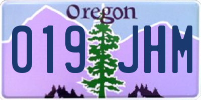 OR license plate 019JHM