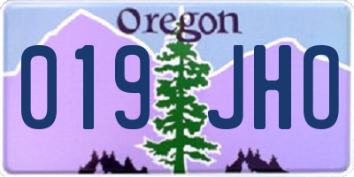 OR license plate 019JHO