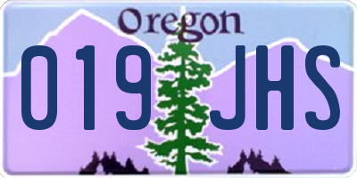 OR license plate 019JHS