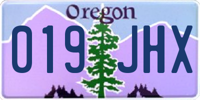 OR license plate 019JHX