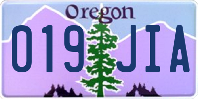 OR license plate 019JIA