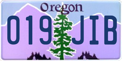 OR license plate 019JIB