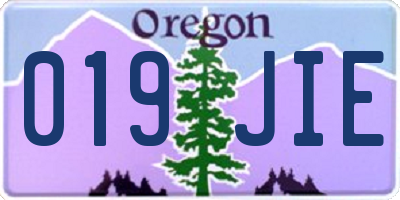 OR license plate 019JIE