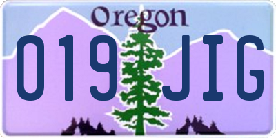 OR license plate 019JIG