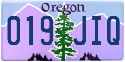 OR license plate 019JIQ