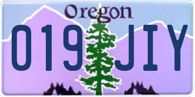 OR license plate 019JIY