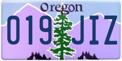 OR license plate 019JIZ
