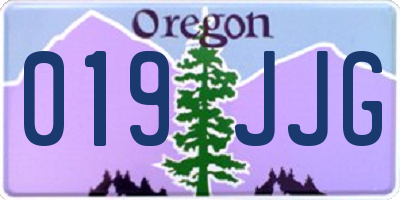OR license plate 019JJG