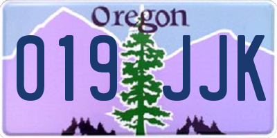 OR license plate 019JJK